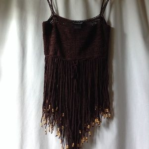 Beautiful BeBe knitted fringe top